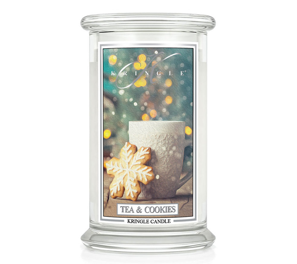 Große Classic Candle Tea & Cookies (22 oz-Glas, 2-Docht) Tea & Cookies von Kringle Candle ☆ entspannt durch die Weihnachtszeit ☆ himmlischer Duft von köstlichen Weihnachtsplätzchen ☆ Jetzt bestellen!