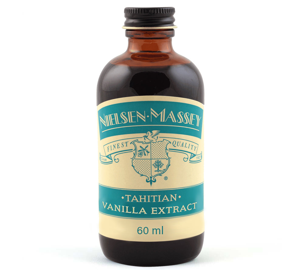 Tahitian Vanille Extrakt von Nielsen-Massey zum Kochen und Backen in der praktischen 60 ml Glasflasche.