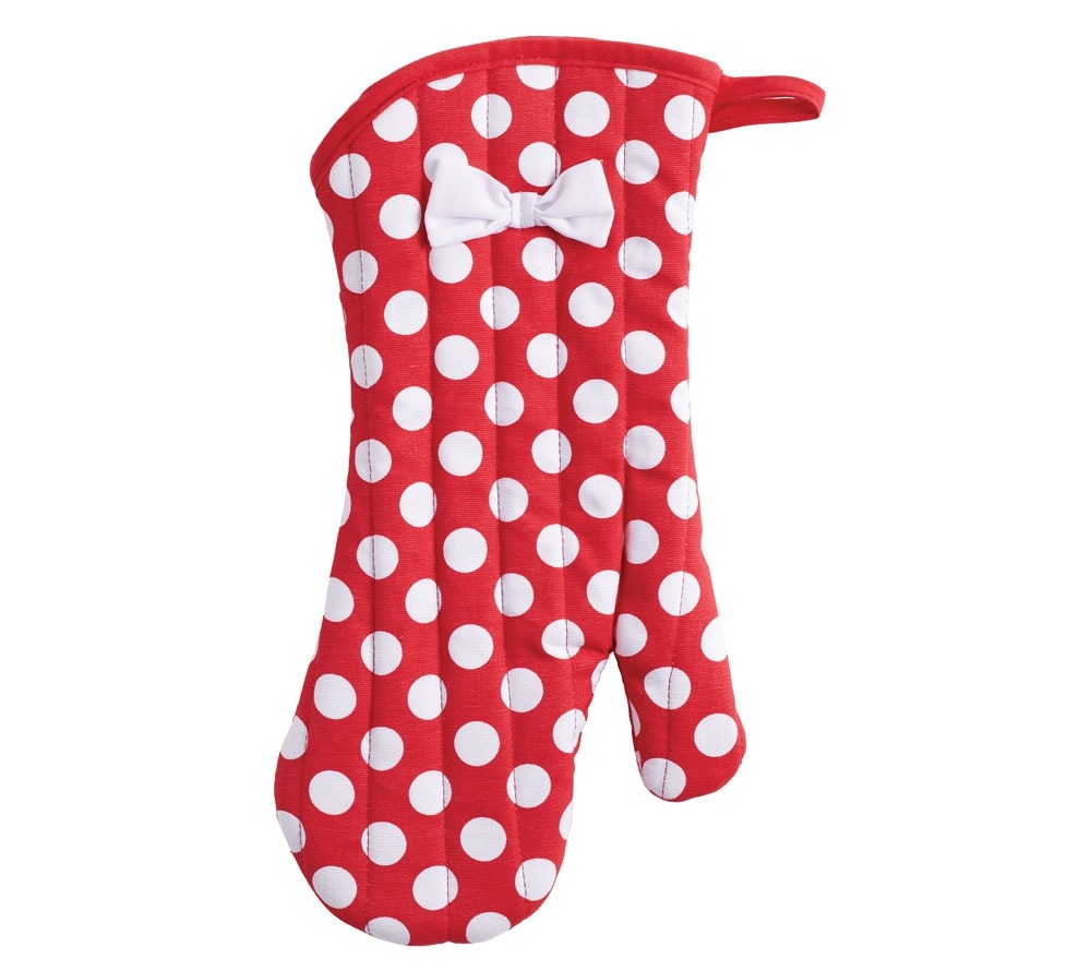 Ofenhandschuh Rot mit weißen Punkten von Jessie Steele