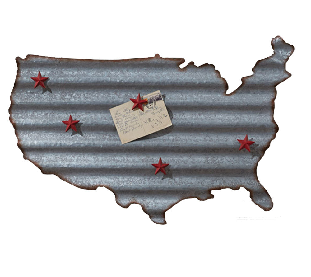 US Memo Board aus verzinktem Metall als Gedankenstütze, Fotogalerie oder Deko-Element