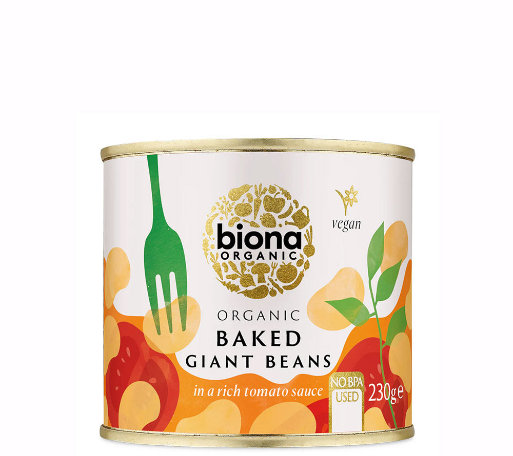 Baked Giant Beans in Tomatosauce von Biona Organic ✚ Gebackene Riesenbohnen ✚ Ohne künstliche Aromen ✚ EU Versand