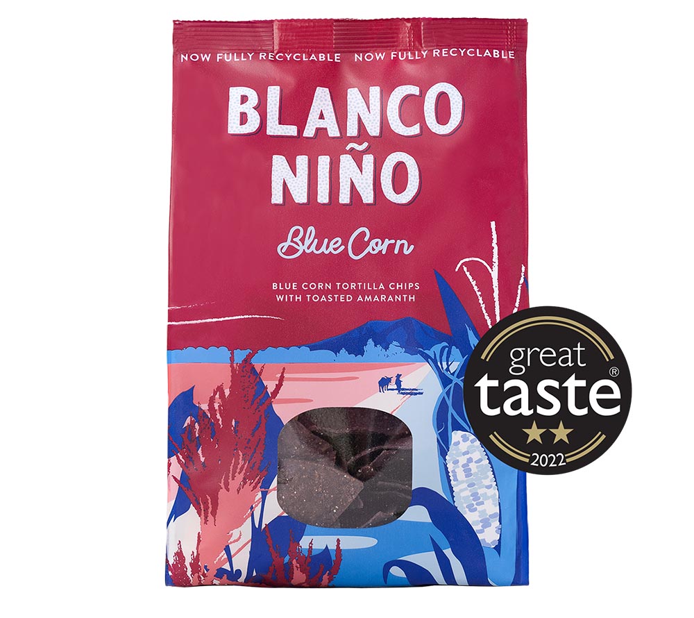 Tortillia Chips Blue Corn von Blanco Niño online kaufen ☆ 100 % vegan ☆ Glutenfrei & frei von künstlichen Zusätzen ☆ Probieren Sie selbst!