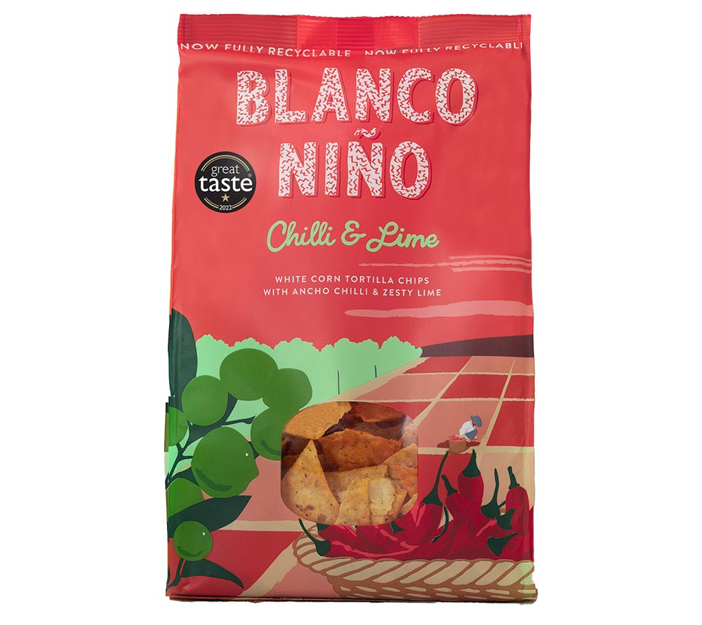 Tortillia Chips Chilli & Lime von Blanco Niño online kaufen ☆ 100 % vegan ☆ Glutenfrei & frei von künstlichen Zusätzen ☆ Probieren Sie selbst!