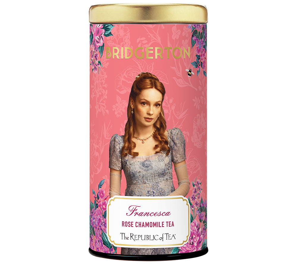 Bridgerton Francesca Rose Chamomile Tee kaufen ☆ Dekorative Metalldose ☆ Mehr Sorten ☆ Jetzt probieren!