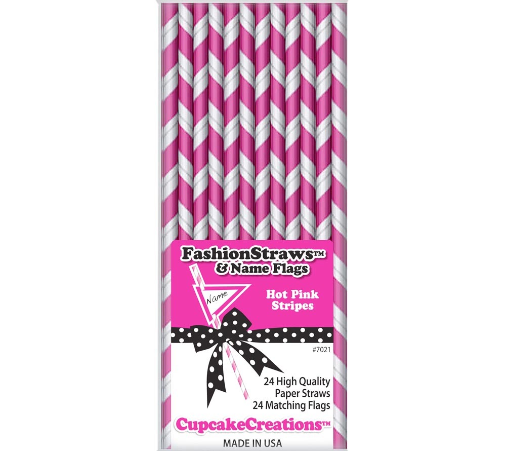 Strohhalme Hot Pink Stripes von Cupcake Creations