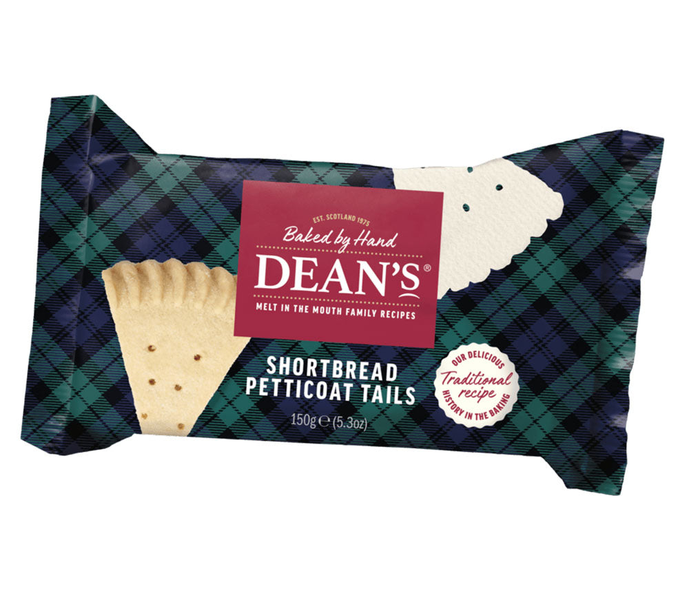 Shortbread Petticoat Tails von Dean's (150g) kaufen | Traditioneller, britischer Mürbteigklassiker | Ideal zu Tee und Kaffee | Feinkostgebäck bestellen | EU-weiter Versand