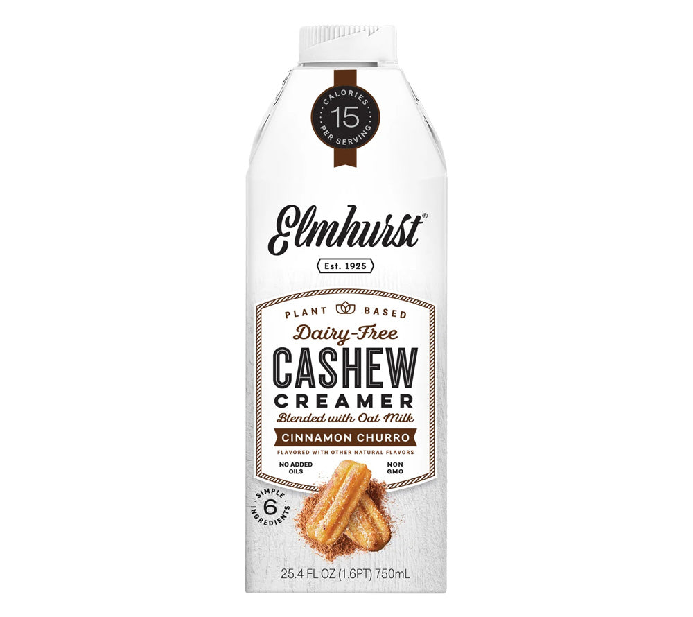 Cinnamon Churro Cashew Creamer von Elmhurst kaufen | Gourmet vegane Milchalternativen | Inkl. Mandel, Hafer, Cashew, Ahorn, Walnuss | Perfekt für Kaffee, Smoothies, Brei, Desserts | EU Versand