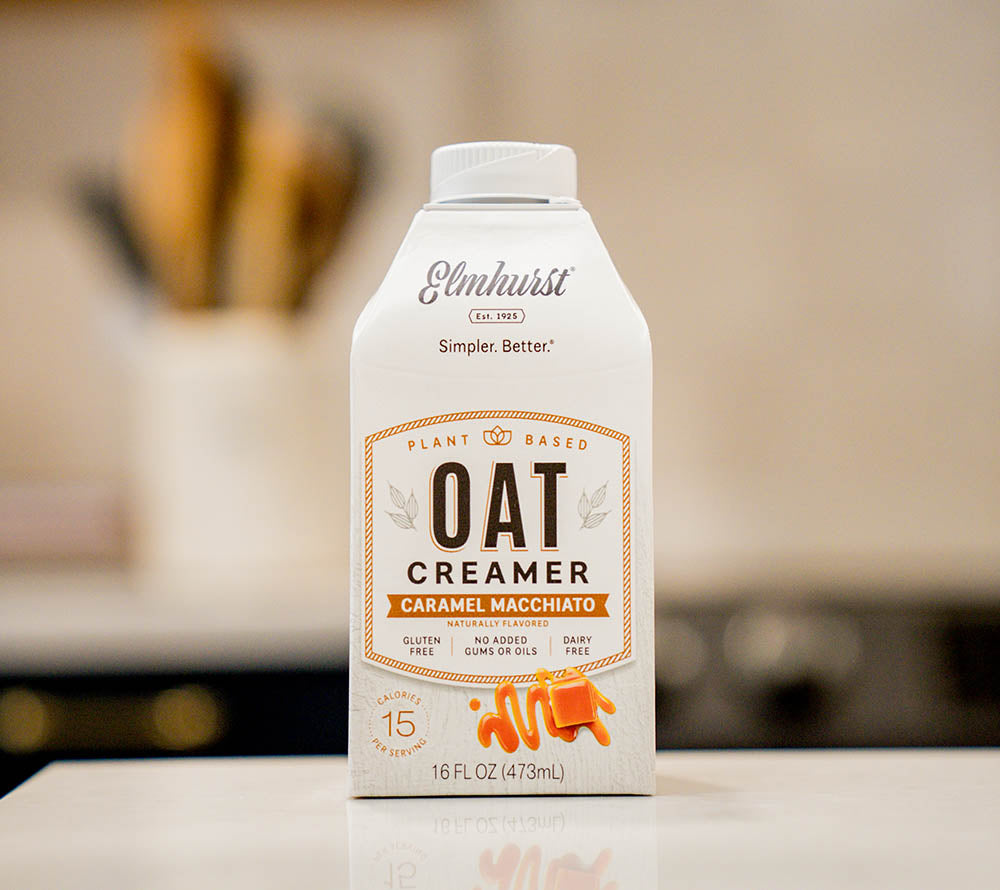 Caramel Macchiato Oat Creamer von Elmhurst kaufen | Gourmet vegane Milchalternativen | Inkl. Mandel, Hafer, Cashew, Ahorn, Walnuss | Perfekt für Kaffee, Smoothies, Brei, Desserts | EU Versand