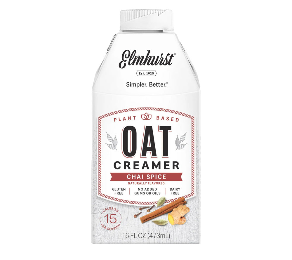 Chai Spice Oat Creamer von Elmhurst kaufen | Gourmet vegane Milchalternativen | Inkl. Mandel, Hafer, Cashew, Ahorn, Walnuss | Perfekt für Kaffee, Chai, Smoothies, Brei, Desserts | EU Versand