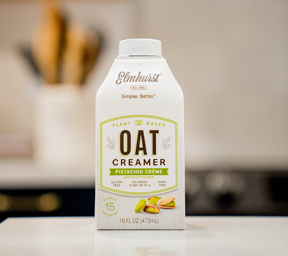 Pistachio Creme Oat Creamer von Elmhurst kaufen | Gourmet vegane Milchalternativen | Inkl. Mandel, Hafer, Cashew, Ahorn, Walnuss | Perfekt für Kaffee, Smoothies, Brei, Desserts | EU Versand