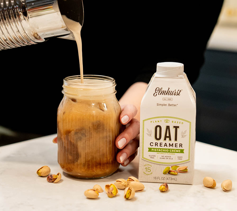
                  
                    Pistachio Creme Oat Creamer von Elmhurst kaufen | Gourmet vegane Milchalternativen | Inkl. Mandel, Hafer, Cashew, Ahorn, Walnuss | Perfekt für Kaffee, Smoothies, Brei, Desserts | EU Versand
                  
                