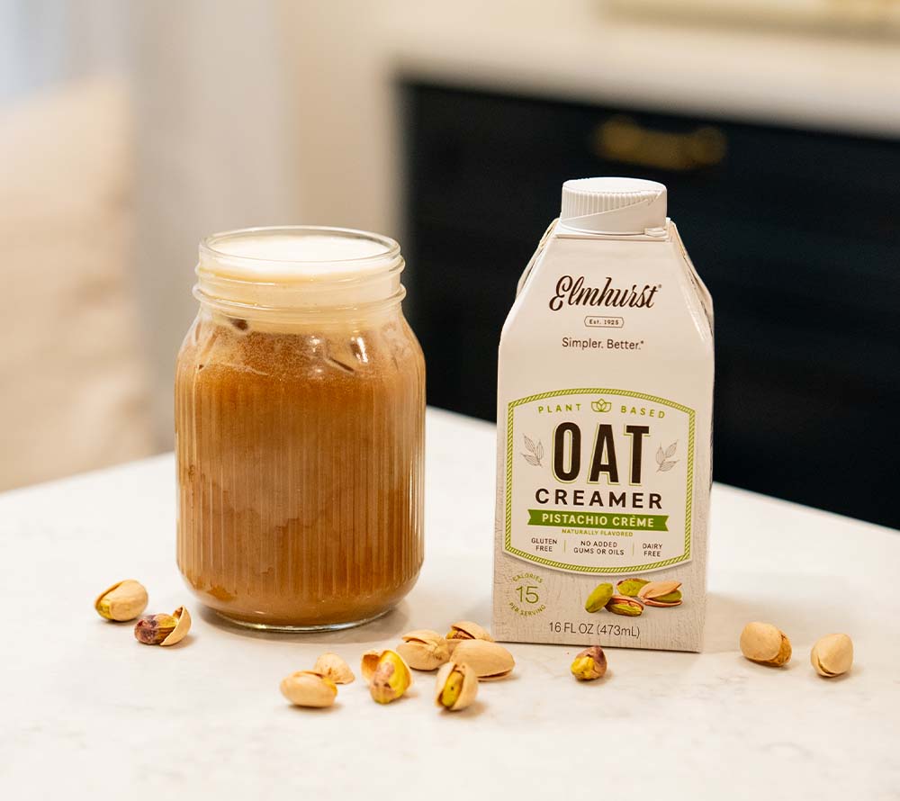 
                  
                    Pistachio Creme Oat Creamer von Elmhurst kaufen | Gourmet vegane Milchalternativen | Inkl. Mandel, Hafer, Cashew, Ahorn, Walnuss | Perfekt für Kaffee, Smoothies, Brei, Desserts | EU Versand
                  
                