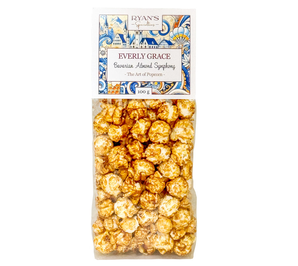 Everly Grace Popcorn - Bavarian Almond Symphony kaufen ☆ Bayerisches gebrannte Mandeln-Popcorn ☆ Mehr Sorten ☆ Jetzt probieren!