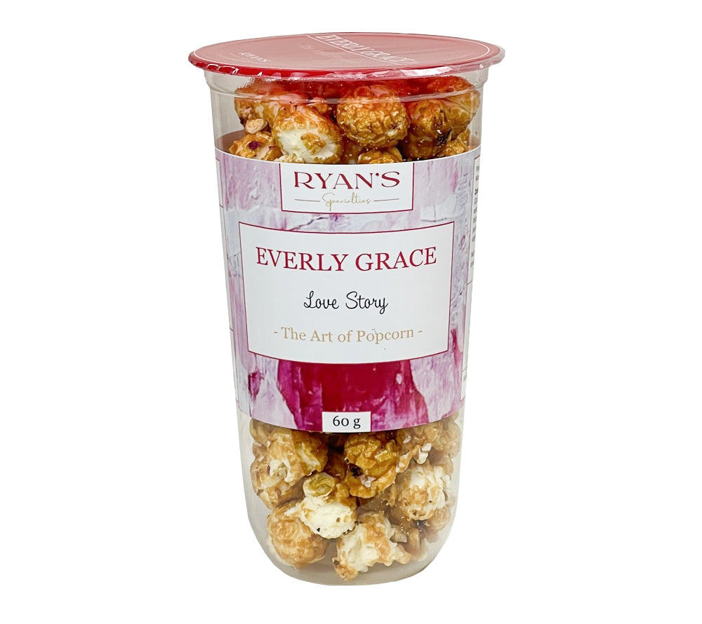 Everly Grace Popcorn Cup - Love Story 60 g kaufen ☆ Mit Mandeln, Vanille und Rosenblüten ☆ Der perfekte Snack ☆ Mehr Sorten ☆ Jetzt probieren!