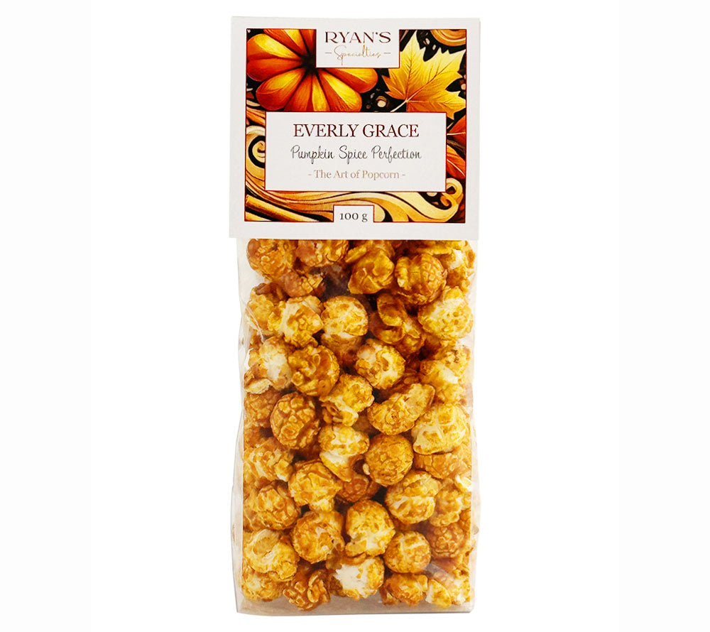 Everly Grace Popcorn - Pumpkin Spice Perfection kaufen ☆ Mit Karamell, Pumpkin Spice, Zimt und anderen herbstlichen Gewürzen ☆ Mehr Sorten ☆ Jetzt probieren!