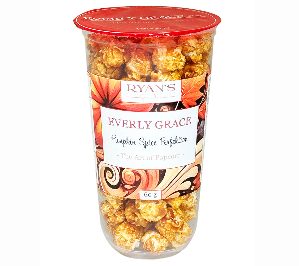 Everly Grace Popcorn - Pumpkin Spice Perfection kaufen ☆ Mit Karamell, Pumpkin Spice, Zimt und anderen herbstlichen Gewürzen ☆ Mehr Sorten ☆ Jetzt probieren!