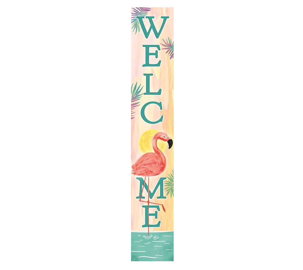 
                  
                    Flamingo Welcome  ☆ Dekorative Veranda Holzschilder von My Word Signs für jede Jahreszeit
                  
                