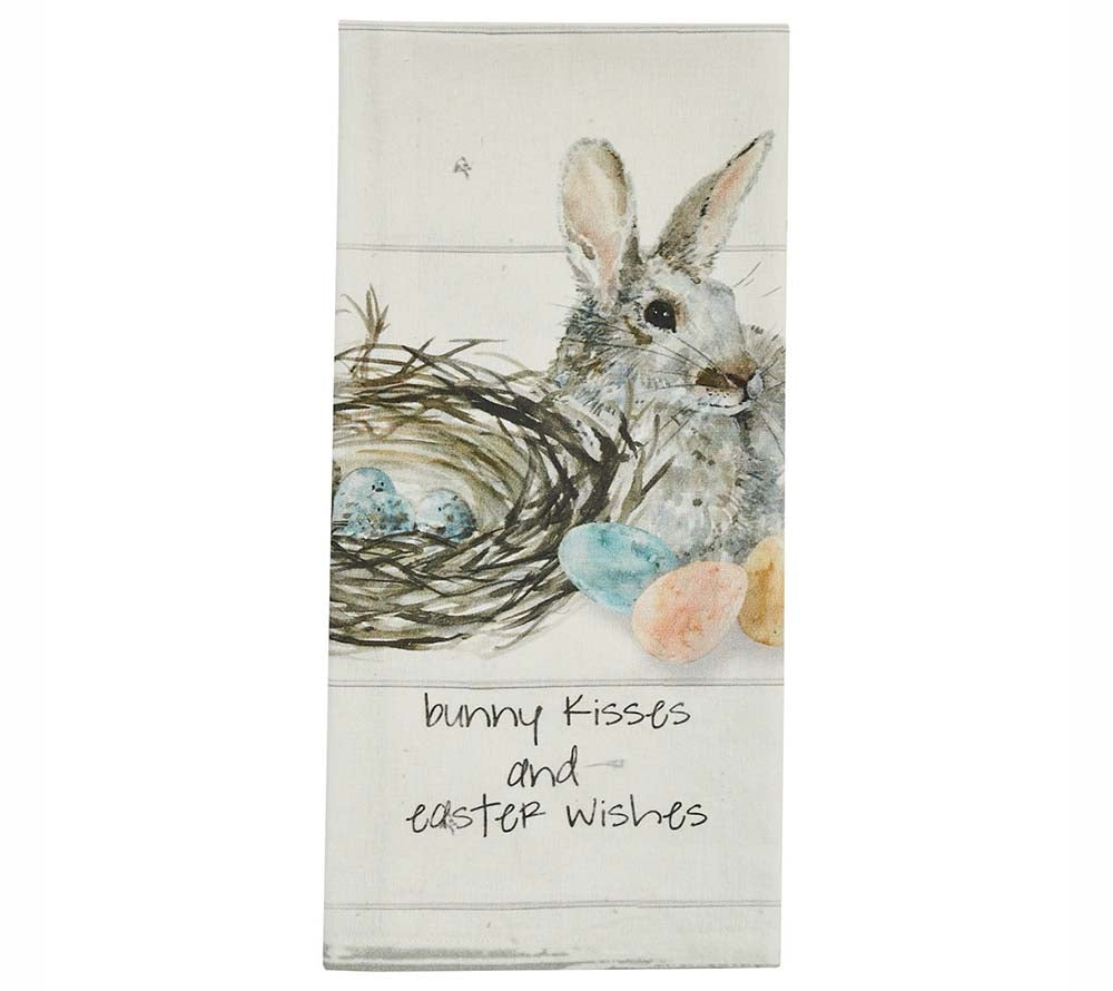 Bunny Kisses and Easter Wishes Geschirrtuch
