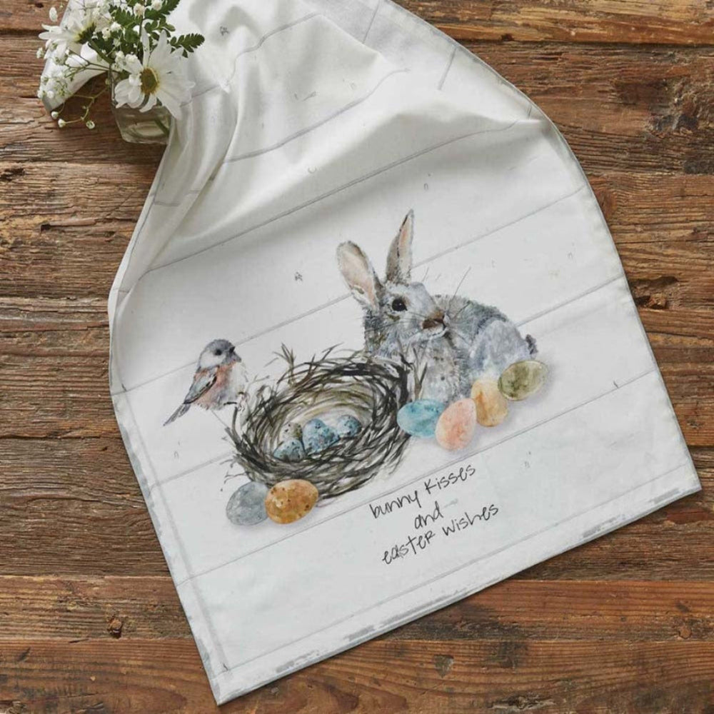 Bunny Kisses and Easter Wishes Geschirrtuch