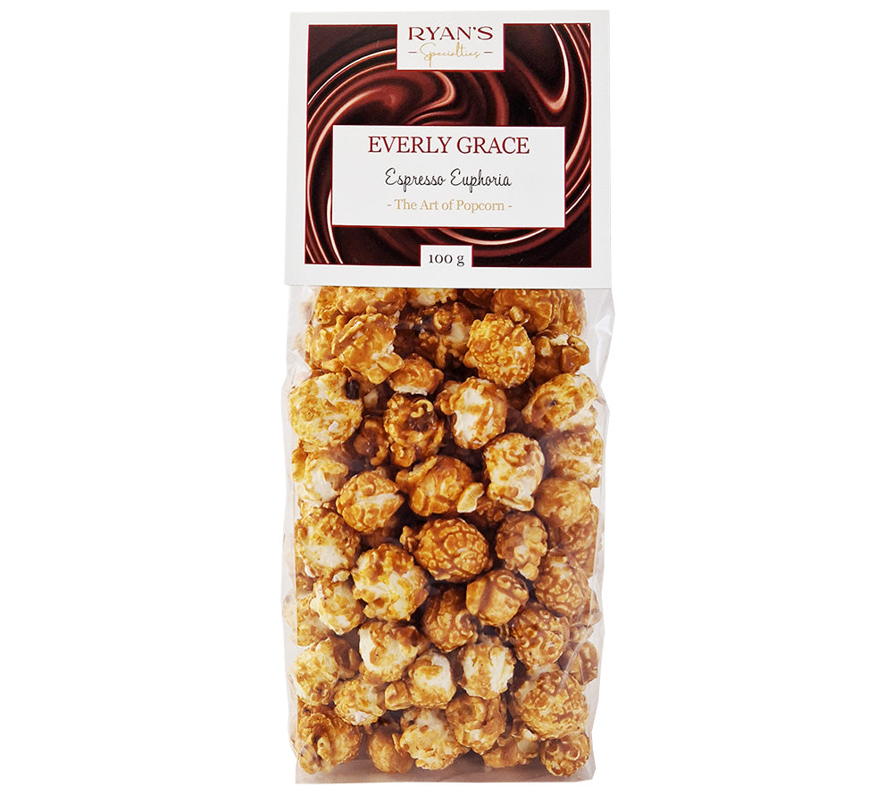 Everly Grace Popcorn Bag - Espresso Euphoria 100 g ☆ Everly Grace Popcorn - Espresso Euphoria ☆ Mit süßem Karamell und Espresso ☆ Ohne Aromen und Farbstoffe