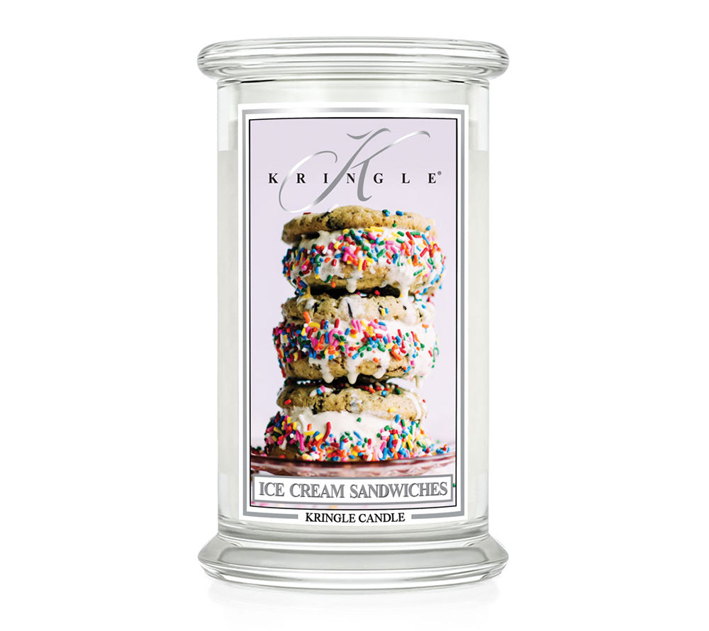 Large Ice Cream Sandwiches (22 oz-Glas, 2-Docht) ✚ Kringle Candle ✚ natürliche Düfte ✚ Große Auswahl ✚ Made in USA ✚ Weltweiter Versand