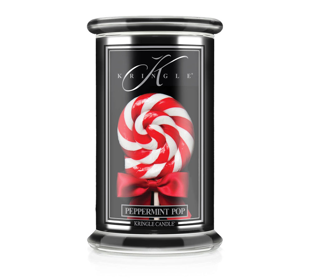 Peppermint Pop als großes Kerzenglas (22 oz-Glas, 2-Docht) aus der Reserve Collection von Kringle Candle