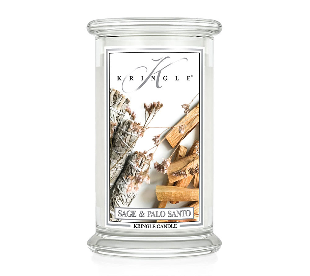 Large Sage & Palo Santo  (22 oz-Glas, 2-Docht) ✚ Kringle Candle ✚ natürliche Düfte ✚ Große Auswahl ✚ Made in USA ✚ Weltweiter Versand