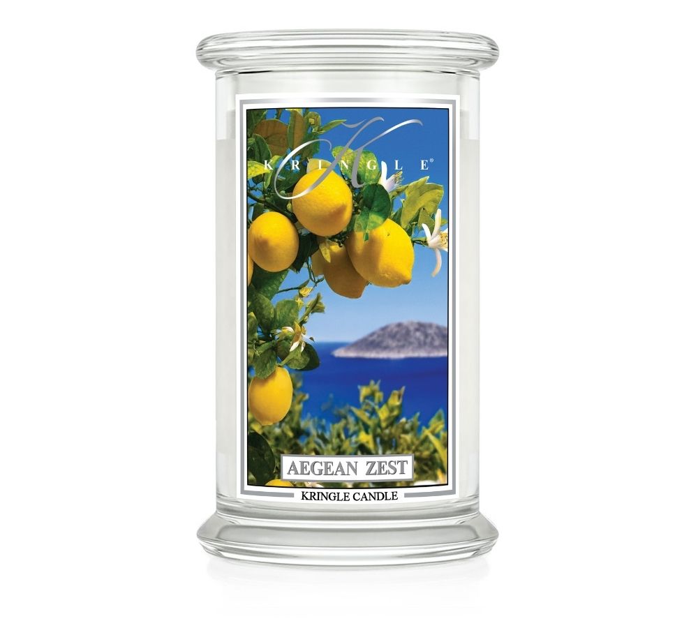 Aegean Zest Duftkerze von Kringle Candle kaufen | Zitrusfrüchte vereint Blütennoten | Mediterrane Leichtigkeit & Eleganz | Europaweiter Versand | Jetzt bestellen!