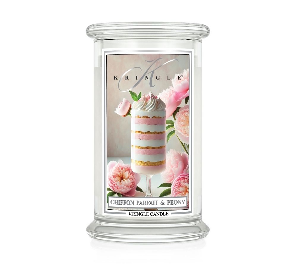 Chiffon Parfait & Peony Durftkerze von Kringle Candle kaufen | fruchtige Frische & sanfte Eleganz | Rosenduft | Europaweiter Versand | Jetzt bestellen!