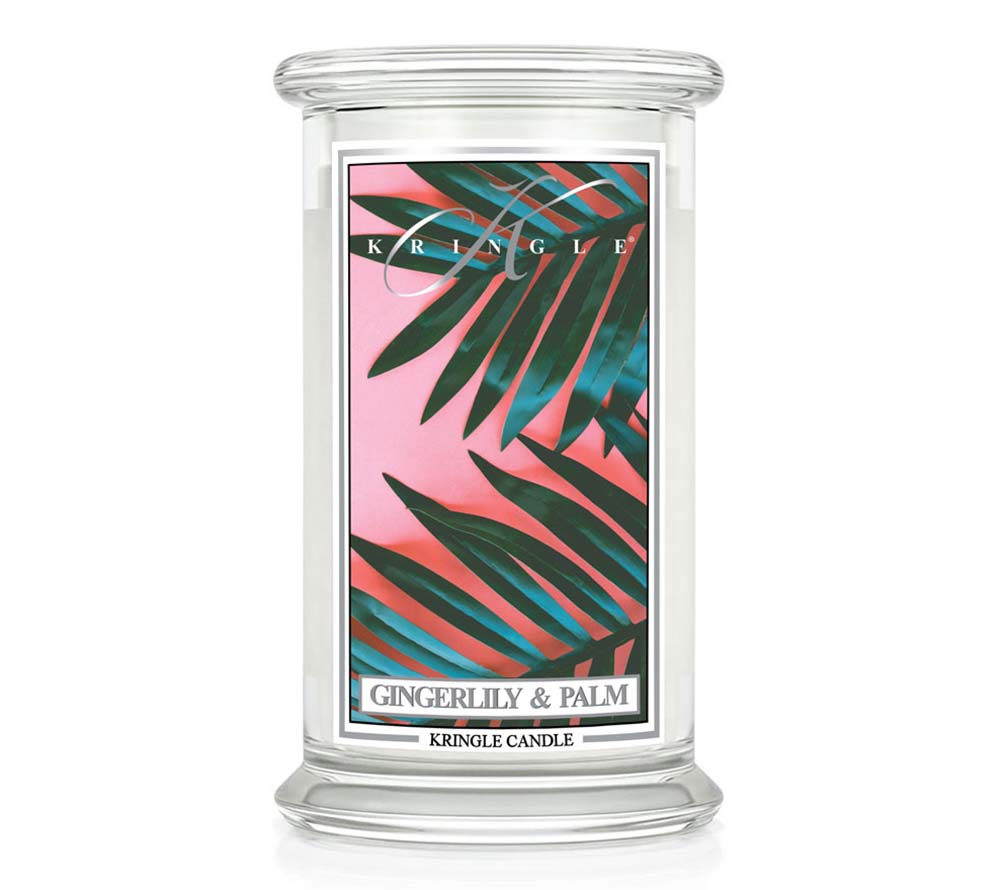Die Duftkerze Gingerlily & Palm von Kringle Candle entführt Sie in die entspannende Atmosphäre tropischer Sandstrände.