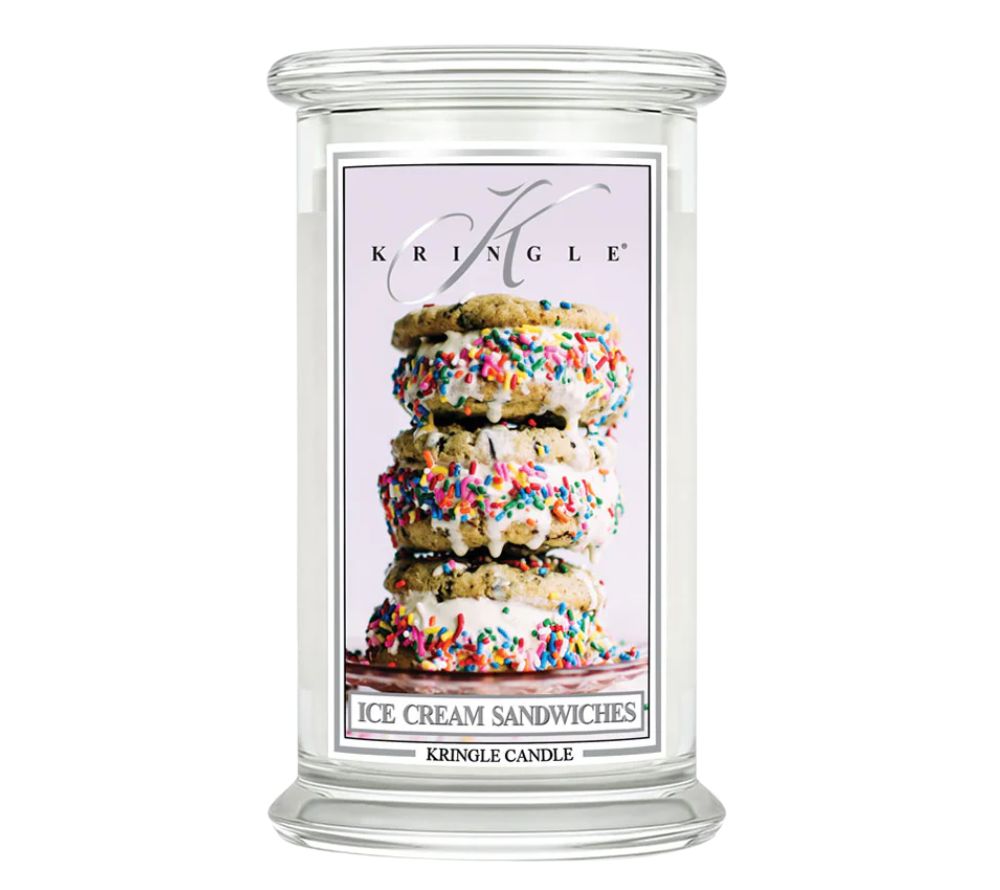 Large Ice Cream Sandwiches (22 oz-Glas, 2-Docht) ✚ Kringle Candle ✚ natürliche Düfte ✚ Große Auswahl ✚ Made in USA ✚ Weltweiter Versand