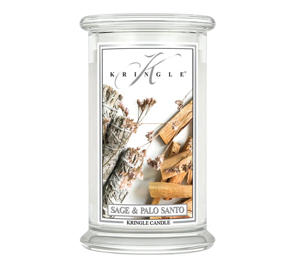Large Sage & Palo Santo  (22 oz-Glas, 2-Docht) ✚ Kringle Candle ✚ natürliche Düfte ✚ Große Auswahl ✚ Made in USA ✚ Weltweiter Versand