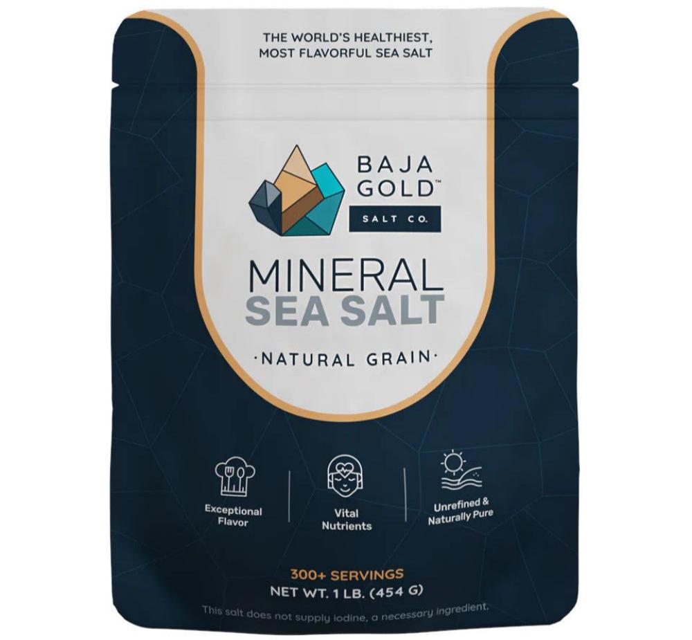 Baja Gold Mineral Sea Salt - Mineralisches Meersalz kaufen | Reichhaltiges Mineralprofil, niedriger Natriumgehalt | Verbessert Geschmack und Vitalität | Perfekt für den täglichen Gebrauch | Aus dem Wasser des Sea of Cortez | Europaweite Lieferung