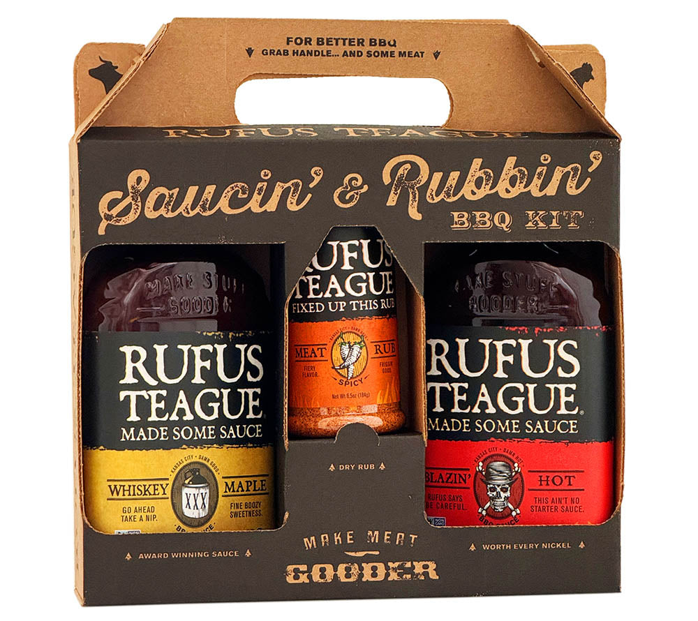 Rufus Teague Geschenkset Saucin' & Rubbin' (Whiskey Maple und Blazin Hot BBQ Sauce) ✓ Für Grill & BBQ Liebhaber » Jetzt bestellen! 