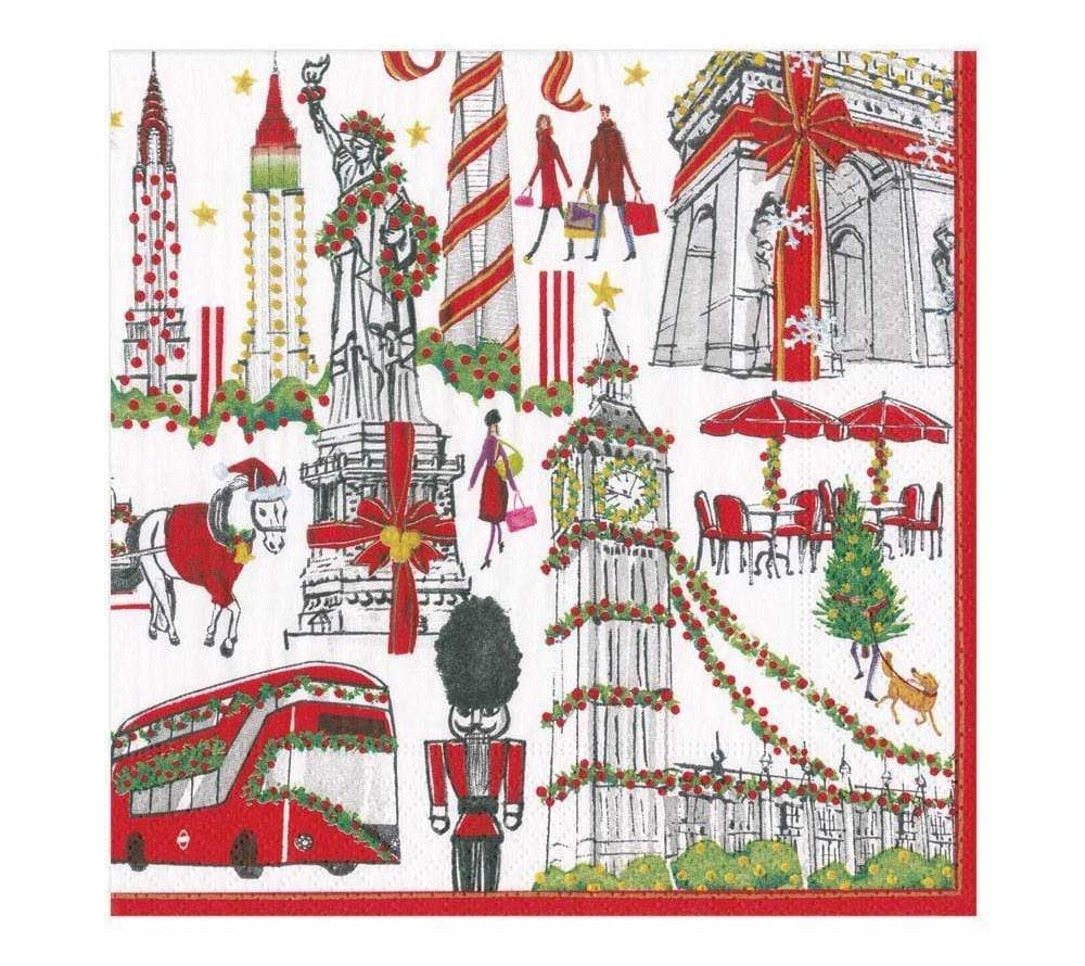 Servietten Cosmopolitan Christmas Caspari bei American Heritage