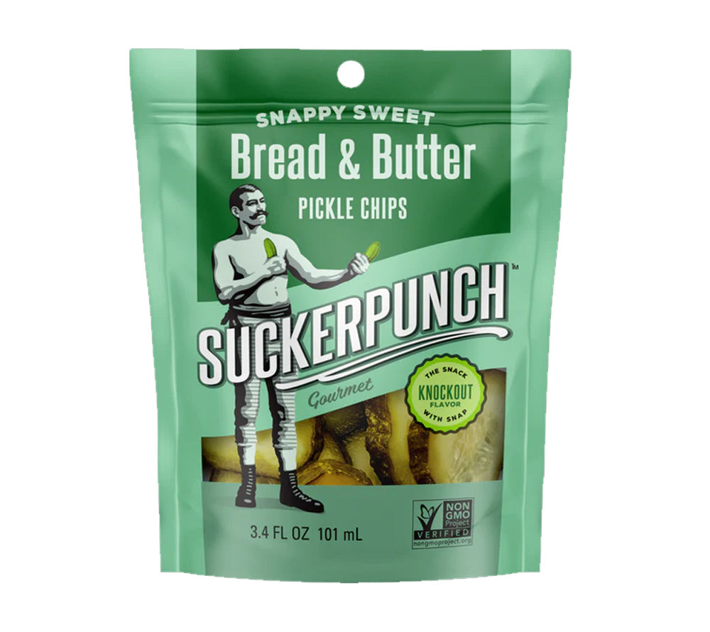 Pickles-Bread & Butter Chips Snack Pack von SuckerPunch ☆ Klassische Pickles in feinen Scheiben ☆ Ideal zum Burger oder für unterwegs