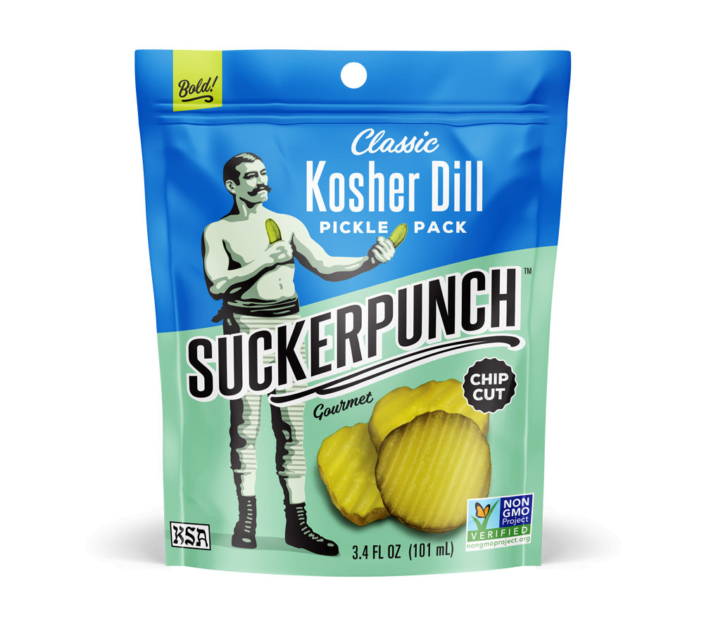 Pickles Classic Kosher Dill Chips Snack Pack von SuckerPunch ☆ Gewürzgurken für unterwegs ☆ Knackig und frisch ☆ Jetzt probieren!