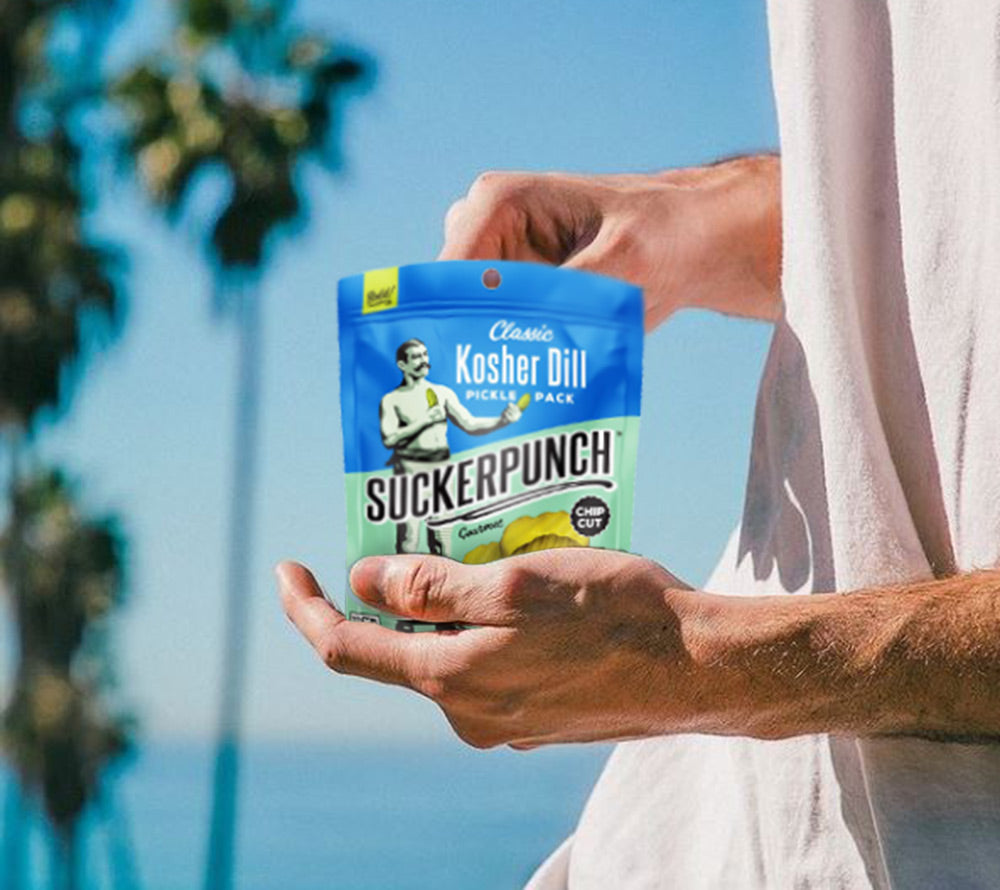 Pickles Classic Kosher Dill Chips Snack Pack von SuckerPunch ☆ Gewürzgurken für unterwegs ☆ Knackig und frisch ☆ Jetzt probieren!