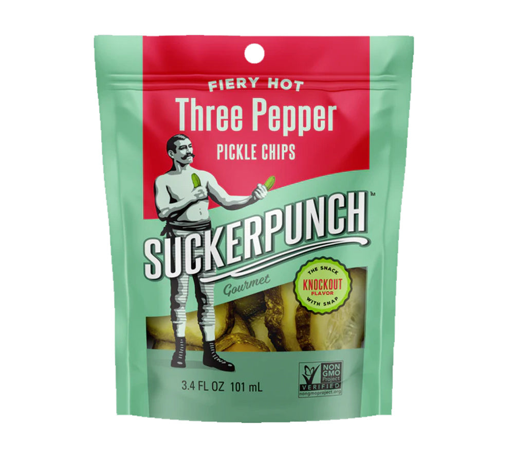 Pickles - Three Pepper Chips Snack Pack von SuckerPunch ☆ Mit drei scharfen Chilisorten ☆ Perfekt für unterwegs