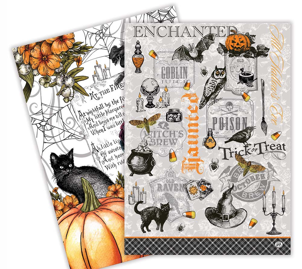 Trick or Treat Geschirrtücher-Set von Stonewall Kitchen (100 % Baumwolle) ✚ 100 % Baumwolle ✚ amerikanische Halloweendeko für die Küche oder als Geschenk ✚  Jetzt bestellen
