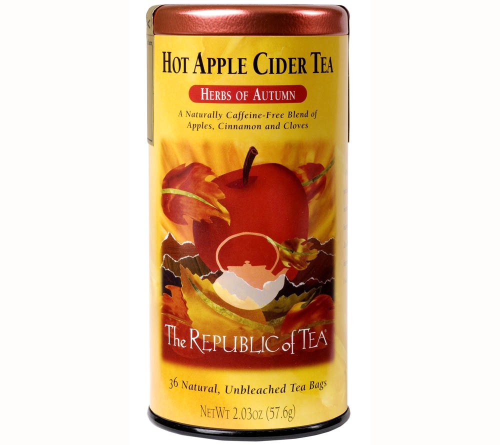 Hot Apple Cider Tea von The Republic of Tea kaufen | Metalldose mit 36 Beuteln | Herbst- und Winter mit Apfel und Gewürzen | Eine verführerische Teemischung für luxuriöse Genussmomente!