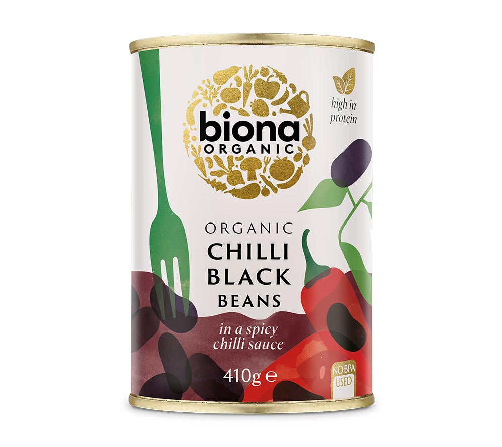 Chilli Black Beans von Biona Organic kaufen ✚ Amerikanische Küche ✚ Ohne künstliche Aromen ✚ Große Auswahl ✚ Made in UK ✚ EU Versand