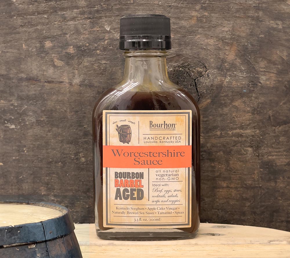 Worcestershire Sauce von Bourbon Barrel Foods - in gebrauchten Bourbon-Fässern gereift - aus Louisville, Kentucky - jetzt probieren! 
